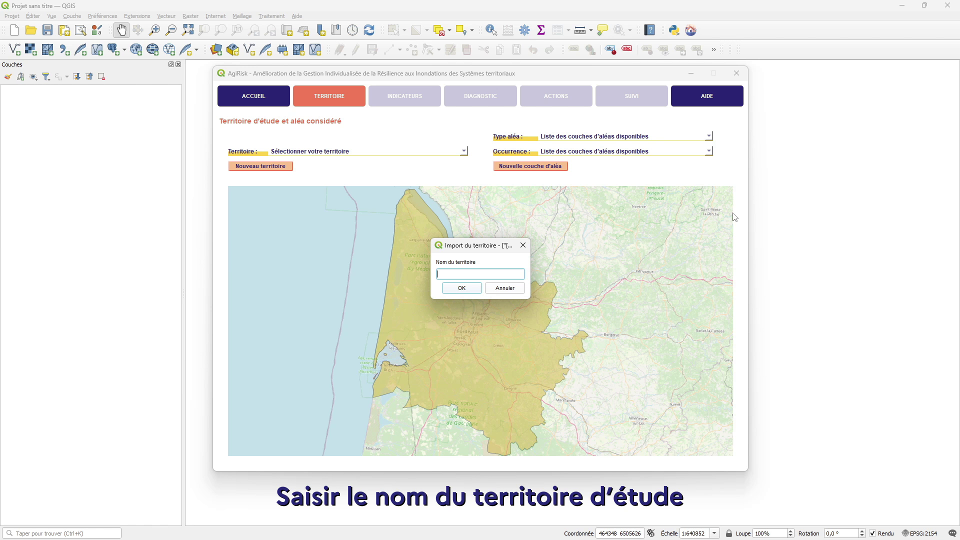 Tutoriel import territoire et aléa dans AgiRisk