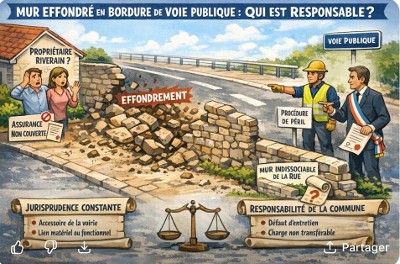 Mur effondré en bordure de voie publique : à qui incombe réellement la responsabilité ?