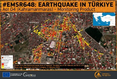 Catastrophic earthquake in Türkiye: the activities of the Copernicus Emergency Management Service | Copernicus