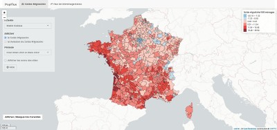 PopFlux : visualiser les déménagements en France métropolitaine